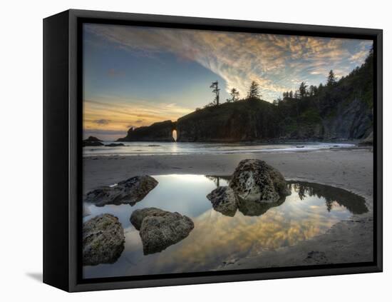 Sunset and Cloud Reflections, Olympic National Park, Washington, USA-Tom Norring-Framed Premier Image Canvas