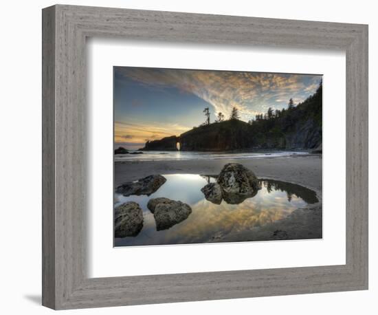 Sunset and Cloud Reflections, Olympic National Park, Washington, USA-Tom Norring-Framed Photographic Print