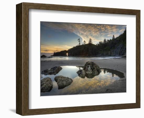 Sunset and Cloud Reflections, Olympic National Park, Washington, USA-Tom Norring-Framed Photographic Print