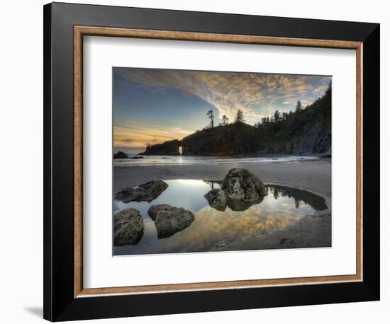 Sunset and Cloud Reflections, Olympic National Park, Washington, USA-Tom Norring-Framed Photographic Print