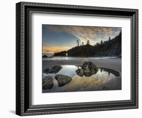 Sunset and Cloud Reflections, Olympic National Park, Washington, USA-Tom Norring-Framed Photographic Print