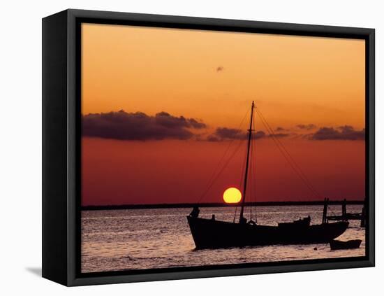 Sunset and Fishing Boats, Isla Mujeres, Mexico-Chris Rogers-Framed Premier Image Canvas