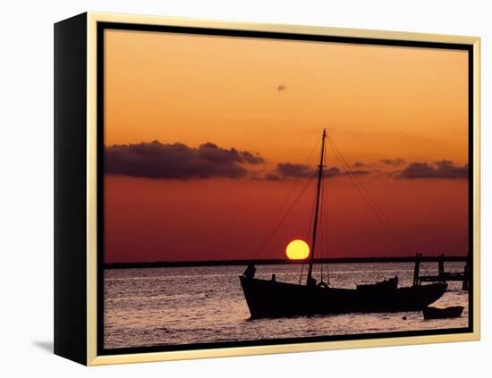 Sunset and Fishing Boats, Isla Mujeres, Mexico-Chris Rogers-Framed Premier Image Canvas