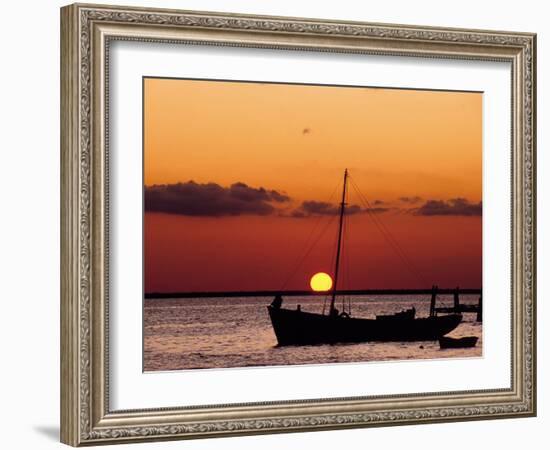 Sunset and Fishing Boats, Isla Mujeres, Mexico-Chris Rogers-Framed Photographic Print