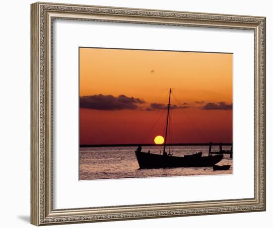 Sunset and Fishing Boats, Isla Mujeres, Mexico-Chris Rogers-Framed Photographic Print