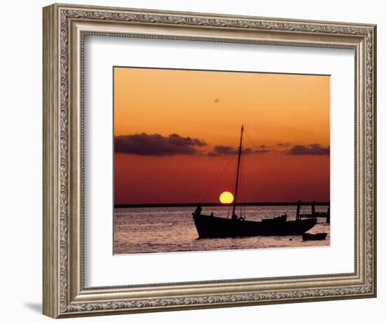 Sunset and Fishing Boats, Isla Mujeres, Mexico-Chris Rogers-Framed Photographic Print