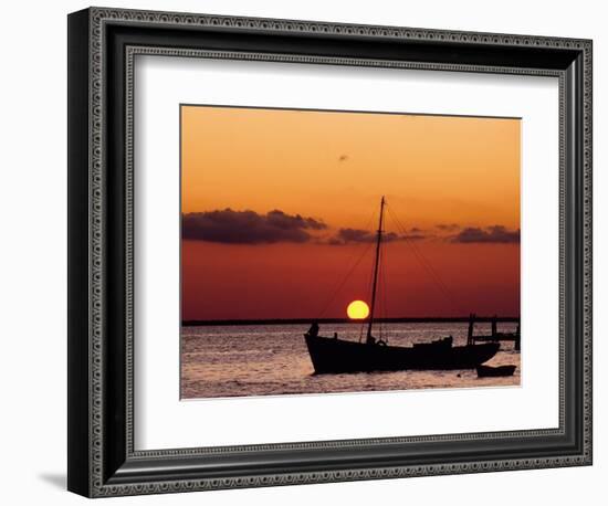 Sunset and Fishing Boats, Isla Mujeres, Mexico-Chris Rogers-Framed Photographic Print