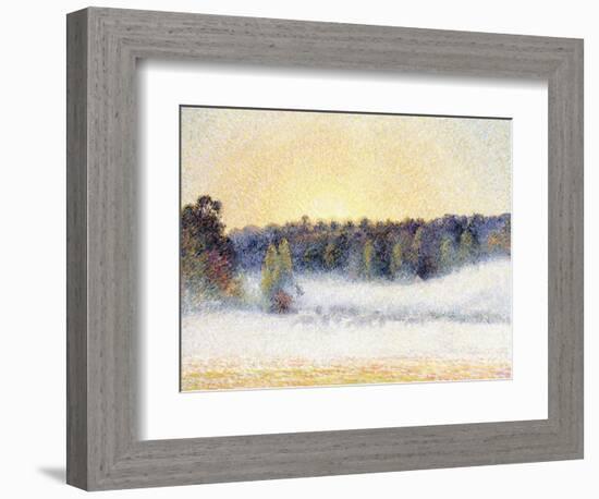 Sunset and Mist at Eragny, 1891-Camille Pissarro-Framed Giclee Print