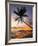 Sunset and Palm Tree and the Western Point of the South Coast Surf Beach at Mirissa, Near Matara, S-Robert Francis-Framed Photographic Print