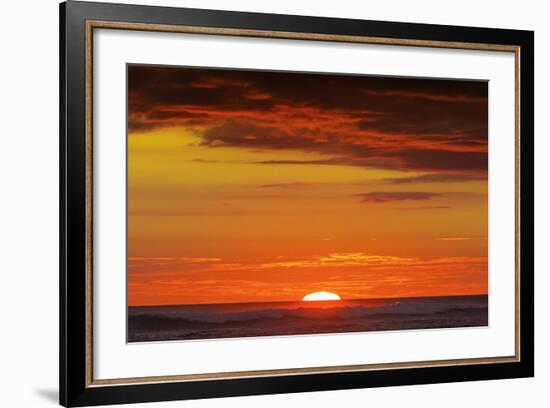 Sunset and Sunlit Clouds over Playa Guiones Surf Beach-Rob Francis-Framed Photographic Print
