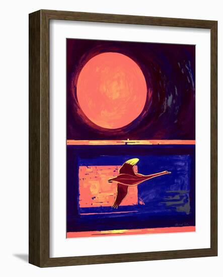 Sunset and Swan, 2003-Derek Crow-Framed Giclee Print