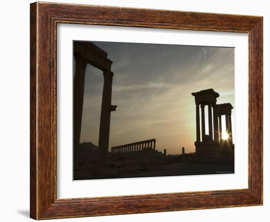 Sunset, Archaelogical Ruins, Palmyra, Unesco World Heritage Site, Syria, Middle East-Christian Kober-Framed Photographic Print