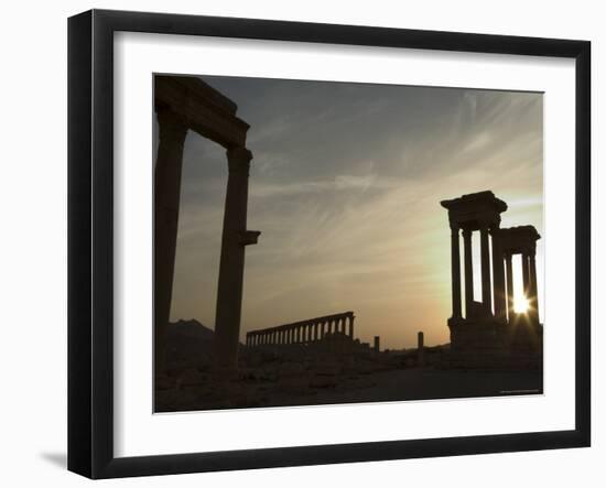 Sunset, Archaelogical Ruins, Palmyra, Unesco World Heritage Site, Syria, Middle East-Christian Kober-Framed Photographic Print