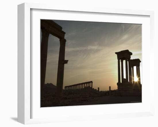 Sunset, Archaelogical Ruins, Palmyra, Unesco World Heritage Site, Syria, Middle East-Christian Kober-Framed Photographic Print