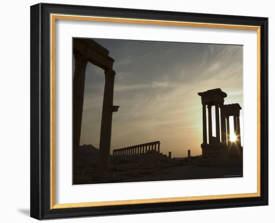 Sunset, Archaelogical Ruins, Palmyra, Unesco World Heritage Site, Syria, Middle East-Christian Kober-Framed Photographic Print