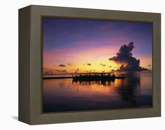 Sunset, Ari Atoll, White Sands Island and Resort-Angelo Cavalli-Framed Premier Image Canvas