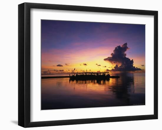 Sunset, Ari Atoll, White Sands Island and Resort-Angelo Cavalli-Framed Photographic Print