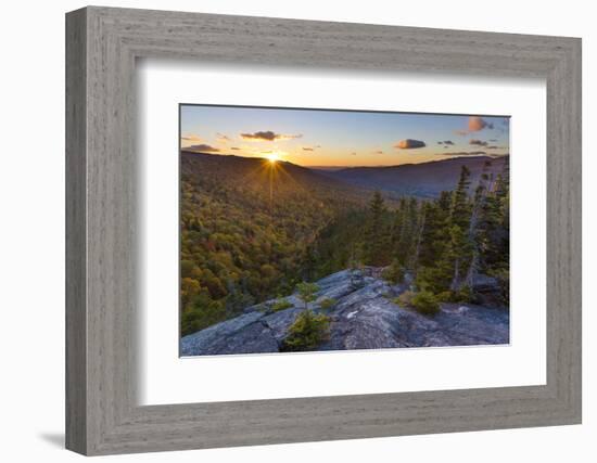 Sunset as seen from Dome Rock in New Hampshire's White Mountain National Forest.-Jerry & Marcy Monkman-Framed Photographic Print