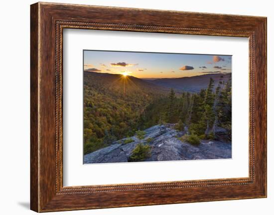 Sunset as seen from Dome Rock in New Hampshire's White Mountain National Forest.-Jerry & Marcy Monkman-Framed Photographic Print