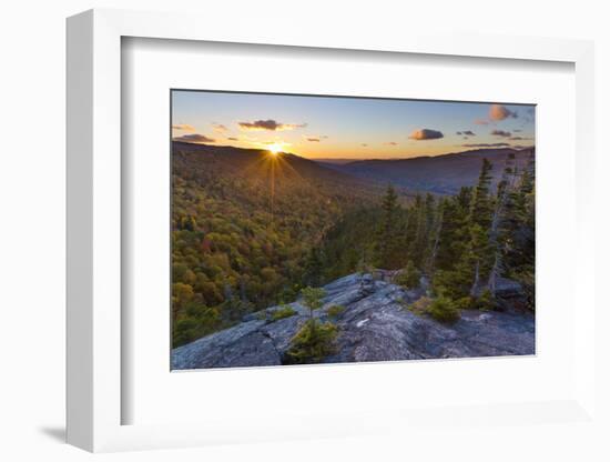 Sunset as seen from Dome Rock in New Hampshire's White Mountain National Forest.-Jerry & Marcy Monkman-Framed Photographic Print