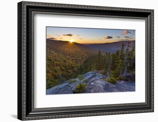 Sunset as seen from Dome Rock in New Hampshire's White Mountain National Forest.-Jerry & Marcy Monkman-Framed Photographic Print