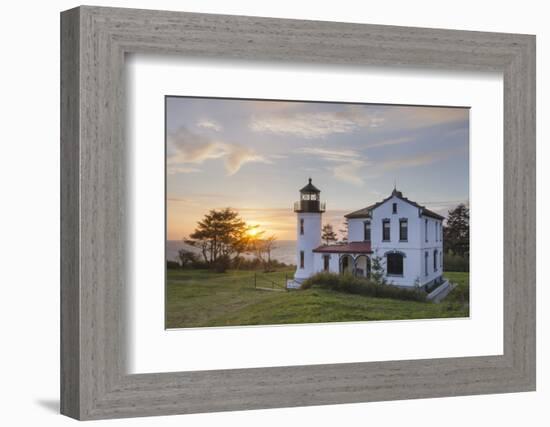Sunset at Admiralty Head Lighthouse, Fort Casey State Park on Whidbey Island, Washington State.-Alan Majchrowicz-Framed Photographic Print