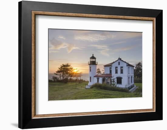 Sunset at Admiralty Head Lighthouse, Fort Casey State Park on Whidbey Island, Washington State.-Alan Majchrowicz-Framed Photographic Print