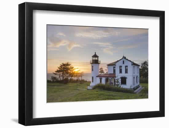 Sunset at Admiralty Head Lighthouse, Fort Casey State Park on Whidbey Island, Washington State.-Alan Majchrowicz-Framed Photographic Print