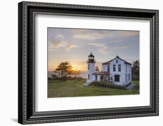 Sunset at Admiralty Head Lighthouse, Fort Casey State Park on Whidbey Island, Washington State.-Alan Majchrowicz-Framed Photographic Print