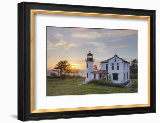 Sunset at Admiralty Head Lighthouse, Fort Casey State Park on Whidbey Island, Washington State.-Alan Majchrowicz-Framed Photographic Print