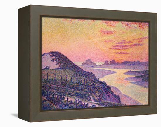 Sunset at Ambleteuse, Pas-De-Calais, 1899-Théo van Rysselberghe-Framed Premier Image Canvas