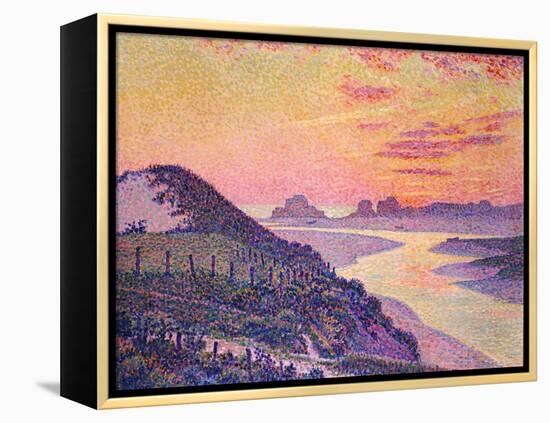 Sunset at Ambleteuse, Pas-De-Calais, 1899-Théo van Rysselberghe-Framed Premier Image Canvas