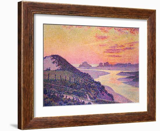 Sunset at Ambleteuse, Pas-De-Calais, 1899-Théo van Rysselberghe-Framed Giclee Print