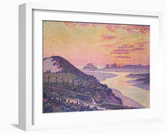 Sunset at Ambleteuse, Pas De Calais-Théo van Rysselberghe-Framed Giclee Print