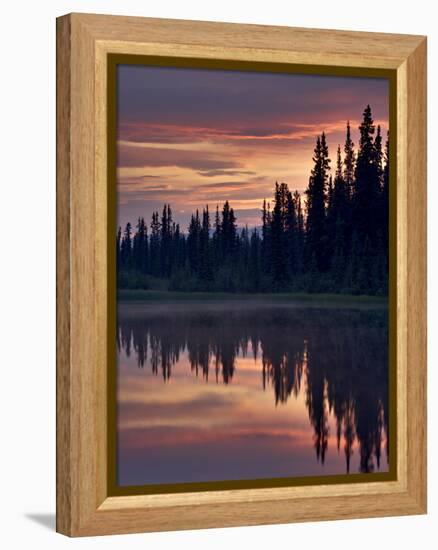 Sunset at An Unnamed Lake Near Salmo Lake, Alaska Highway, Yukon Territory, Canada, North America-James Hager-Framed Premier Image Canvas