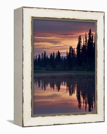 Sunset at An Unnamed Lake Near Salmo Lake, Alaska Highway, Yukon Territory, Canada, North America-James Hager-Framed Premier Image Canvas