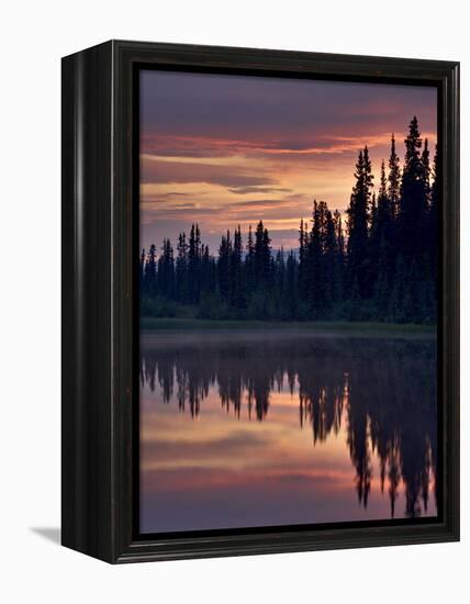 Sunset at An Unnamed Lake Near Salmo Lake, Alaska Highway, Yukon Territory, Canada, North America-James Hager-Framed Premier Image Canvas