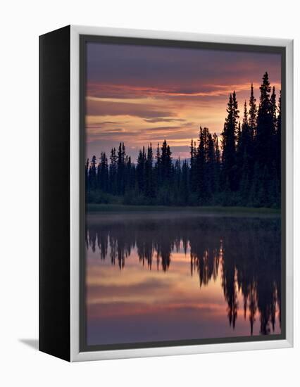 Sunset at An Unnamed Lake Near Salmo Lake, Alaska Highway, Yukon Territory, Canada, North America-James Hager-Framed Premier Image Canvas