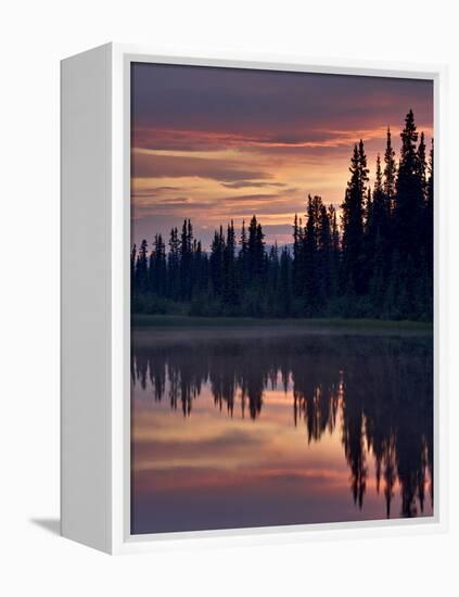 Sunset at An Unnamed Lake Near Salmo Lake, Alaska Highway, Yukon Territory, Canada, North America-James Hager-Framed Premier Image Canvas