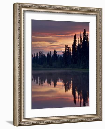 Sunset at An Unnamed Lake Near Salmo Lake, Alaska Highway, Yukon Territory, Canada, North America-James Hager-Framed Photographic Print