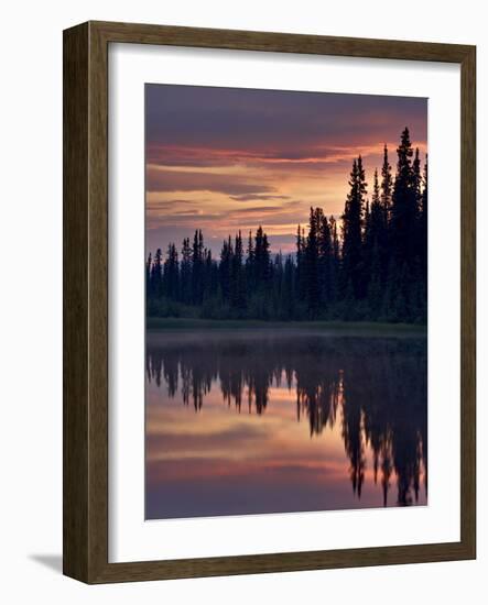 Sunset at An Unnamed Lake Near Salmo Lake, Alaska Highway, Yukon Territory, Canada, North America-James Hager-Framed Photographic Print