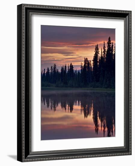 Sunset at An Unnamed Lake Near Salmo Lake, Alaska Highway, Yukon Territory, Canada, North America-James Hager-Framed Photographic Print