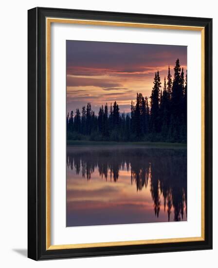 Sunset at An Unnamed Lake Near Salmo Lake, Alaska Highway, Yukon Territory, Canada, North America-James Hager-Framed Photographic Print