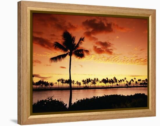 Sunset at Anaehoomalu Bay-James Randklev-Framed Premier Image Canvas