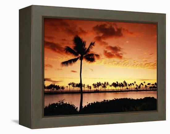 Sunset at Anaehoomalu Bay-James Randklev-Framed Premier Image Canvas
