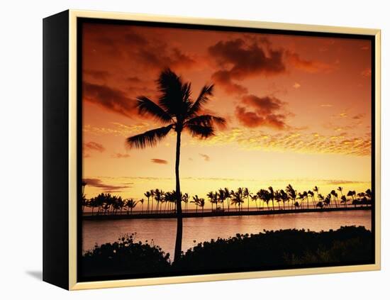 Sunset at Anaehoomalu Bay-James Randklev-Framed Premier Image Canvas