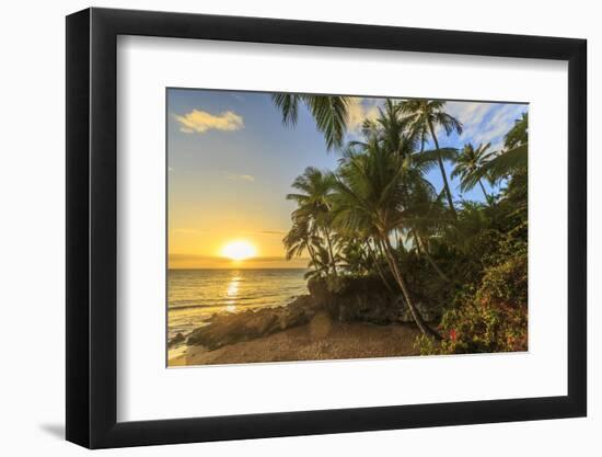 Sunset at beach near Wailea, Maui, Hawaii, USA-Stuart Westmorland-Framed Photographic Print