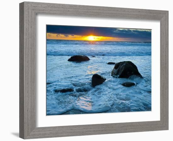 Sunset at Beach on Martha's Vineyard During Winter-James Shive-Framed Photographic Print