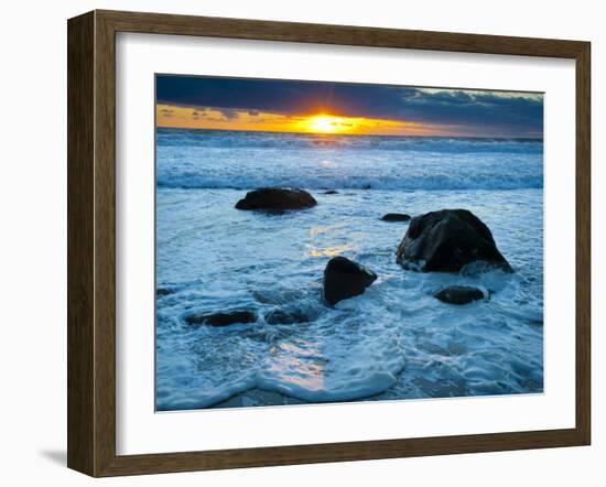 Sunset at Beach on Martha's Vineyard During Winter-James Shive-Framed Photographic Print