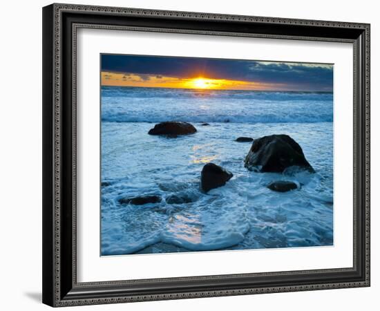 Sunset at Beach on Martha's Vineyard During Winter-James Shive-Framed Photographic Print